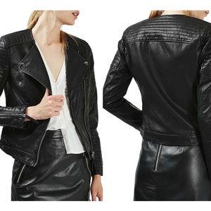 TOPSHOP Nelly Faux Leather Biker Jacket